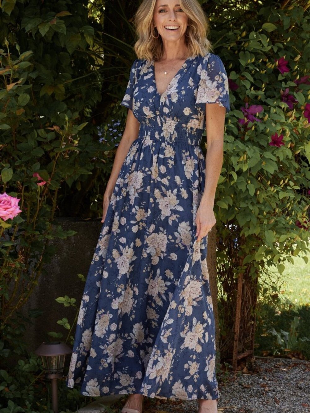 Baltic Born Birdie Maxi Dress | Blue + Blush Floral Size XLXL - Picture 2 of 5